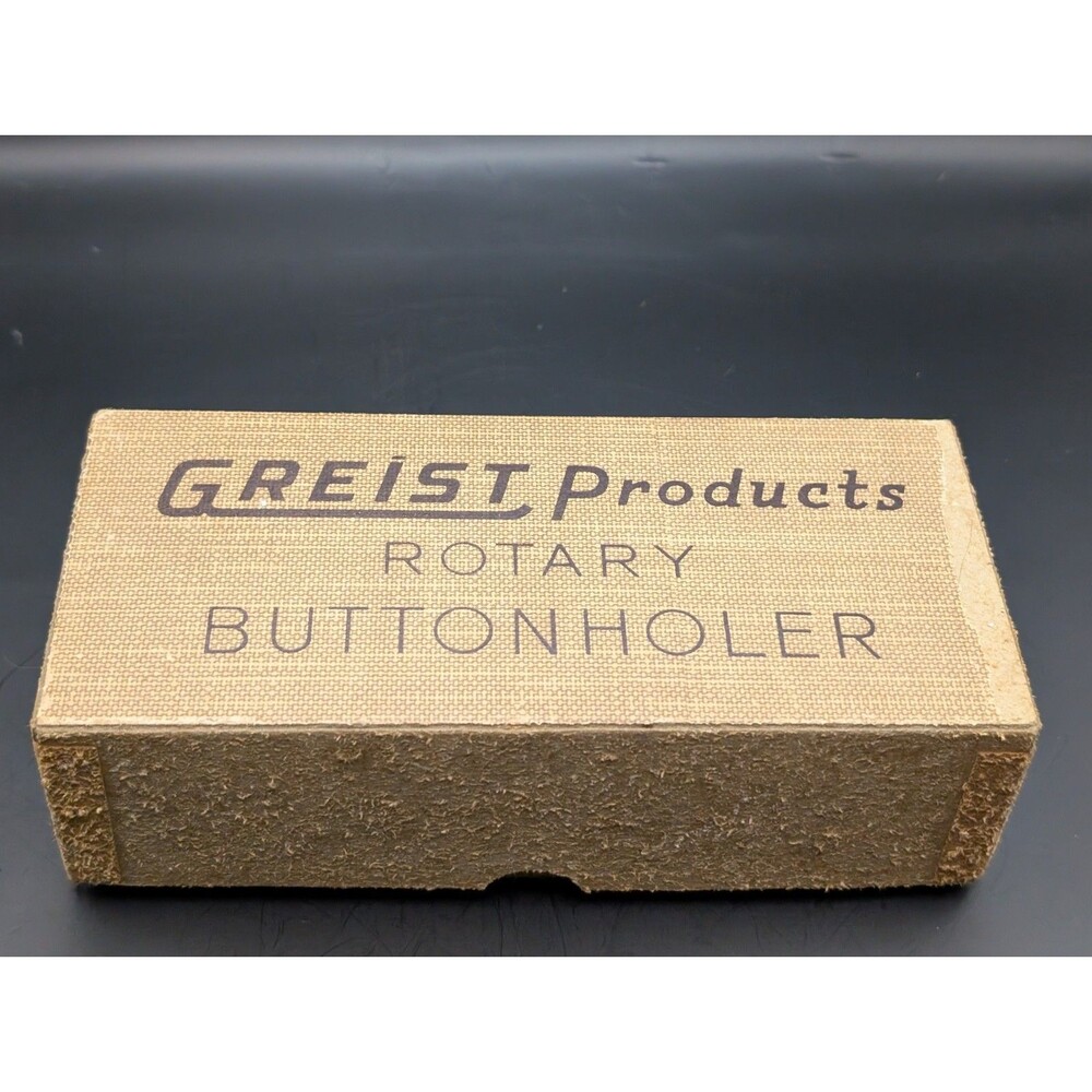 Greist Rotary Sewing Machine Attachments Button Holer with Box